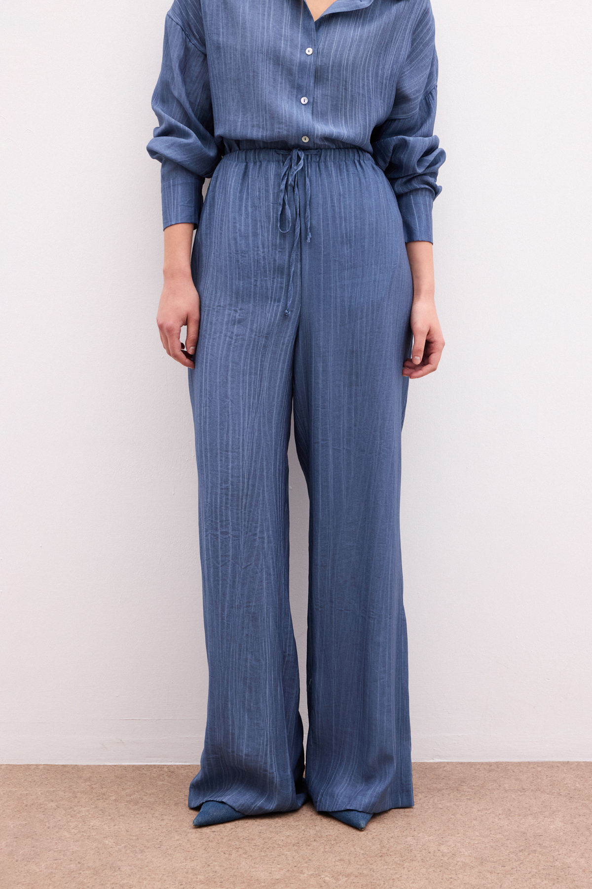 Bel Lastikli Pantolon - İndigo