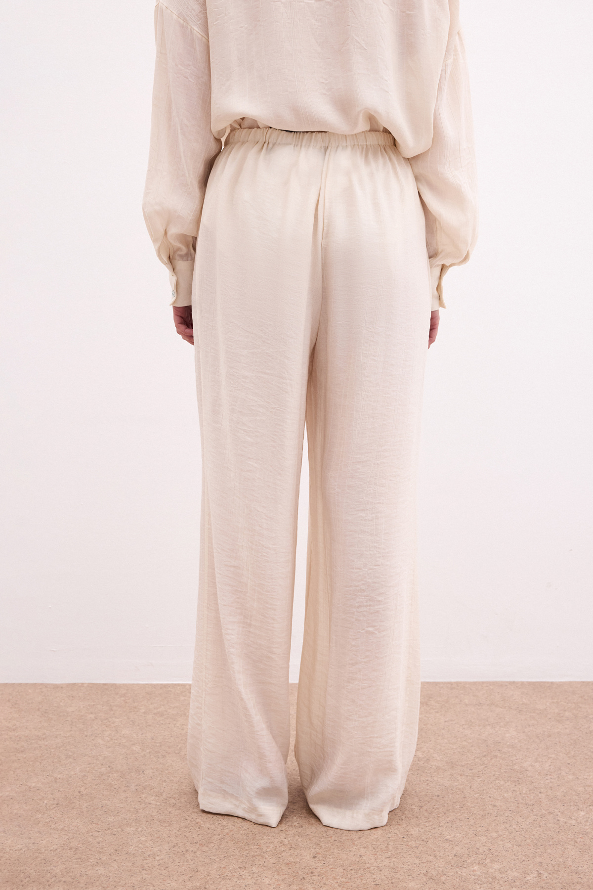 Bel Lastikli Pantolon - Taş