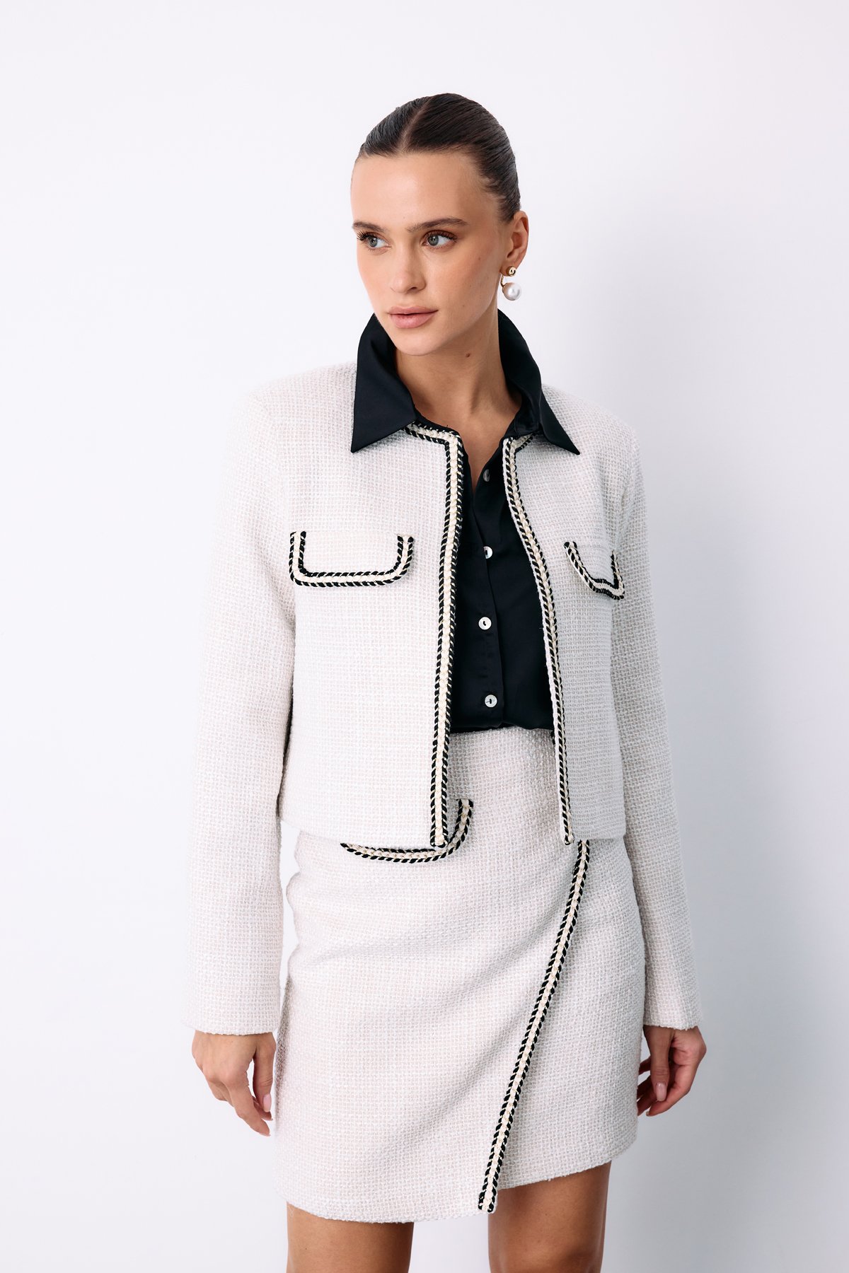 Bisiklet Yaka Kısa Ceket - TAŞ