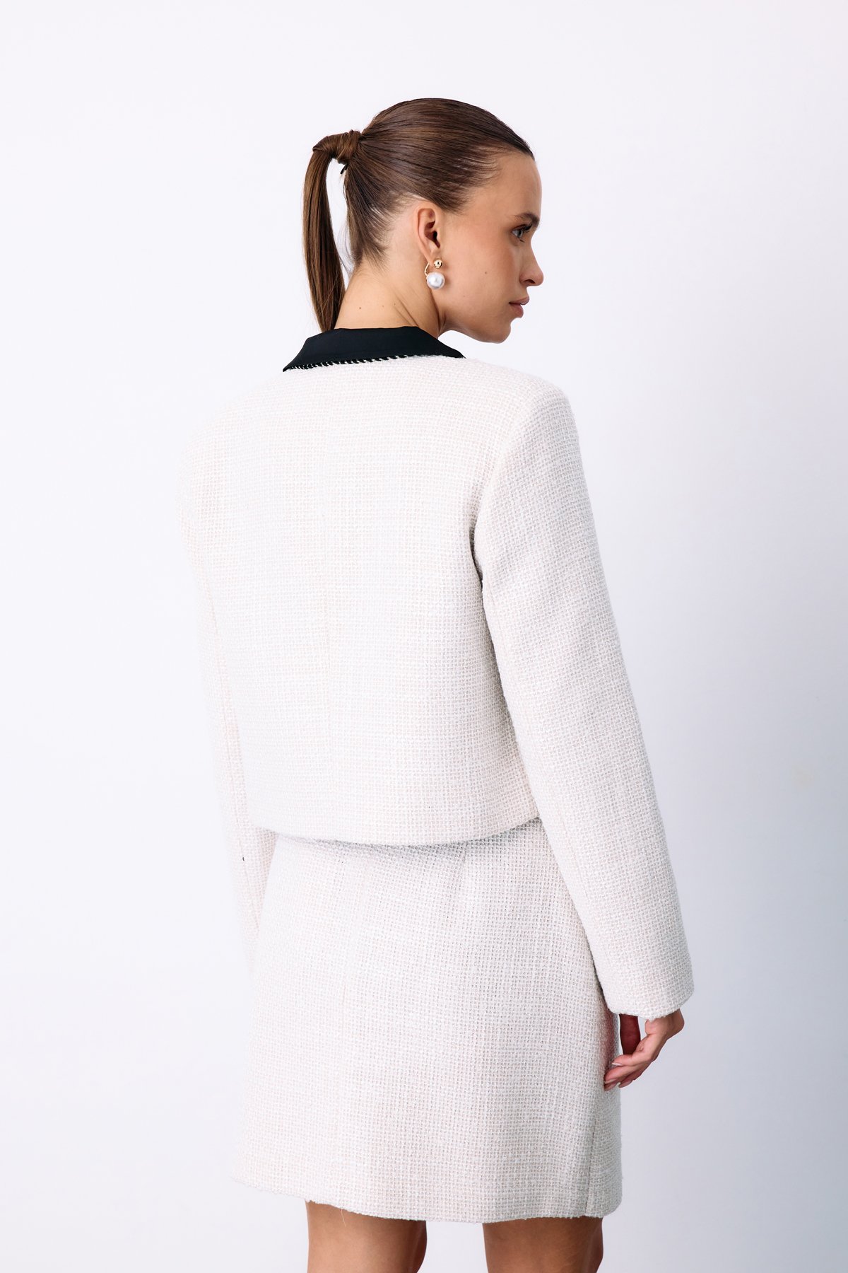 Bisiklet Yaka Kısa Ceket - TAŞ