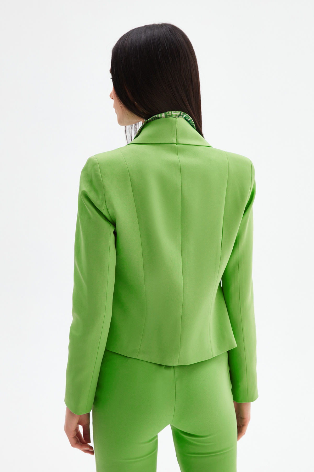 Broş Detaylı Kısa Ceket - AÇIK YEŞİL
