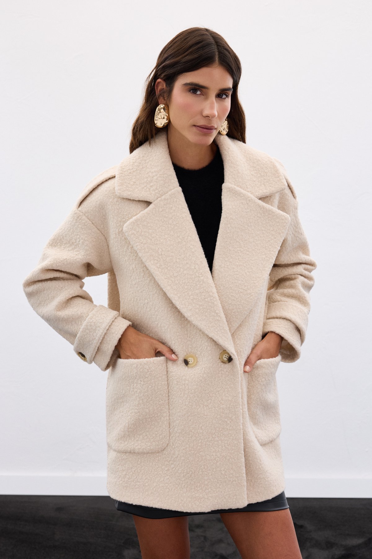 Buklet Kısa Kaban - Bej