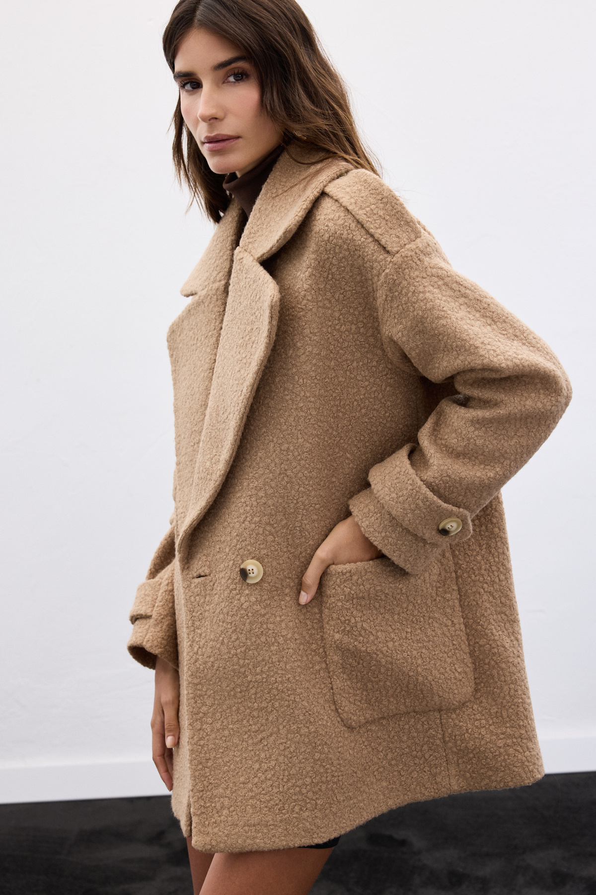 Buklet Kısa Kaban - Camel