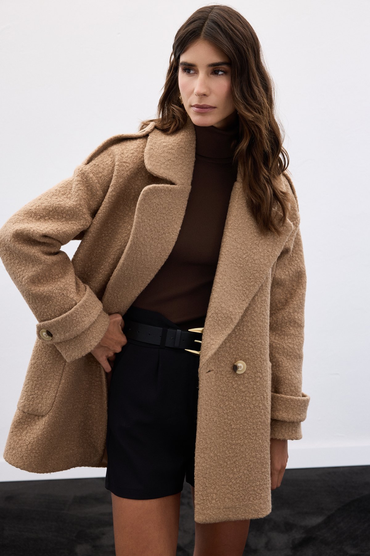 Buklet Kısa Kaban - Camel