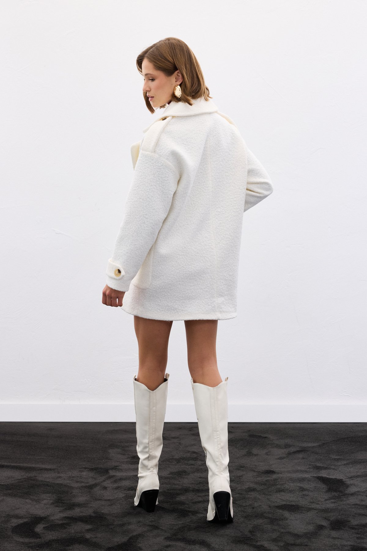 Buklet Kısa Kaban - Ekru