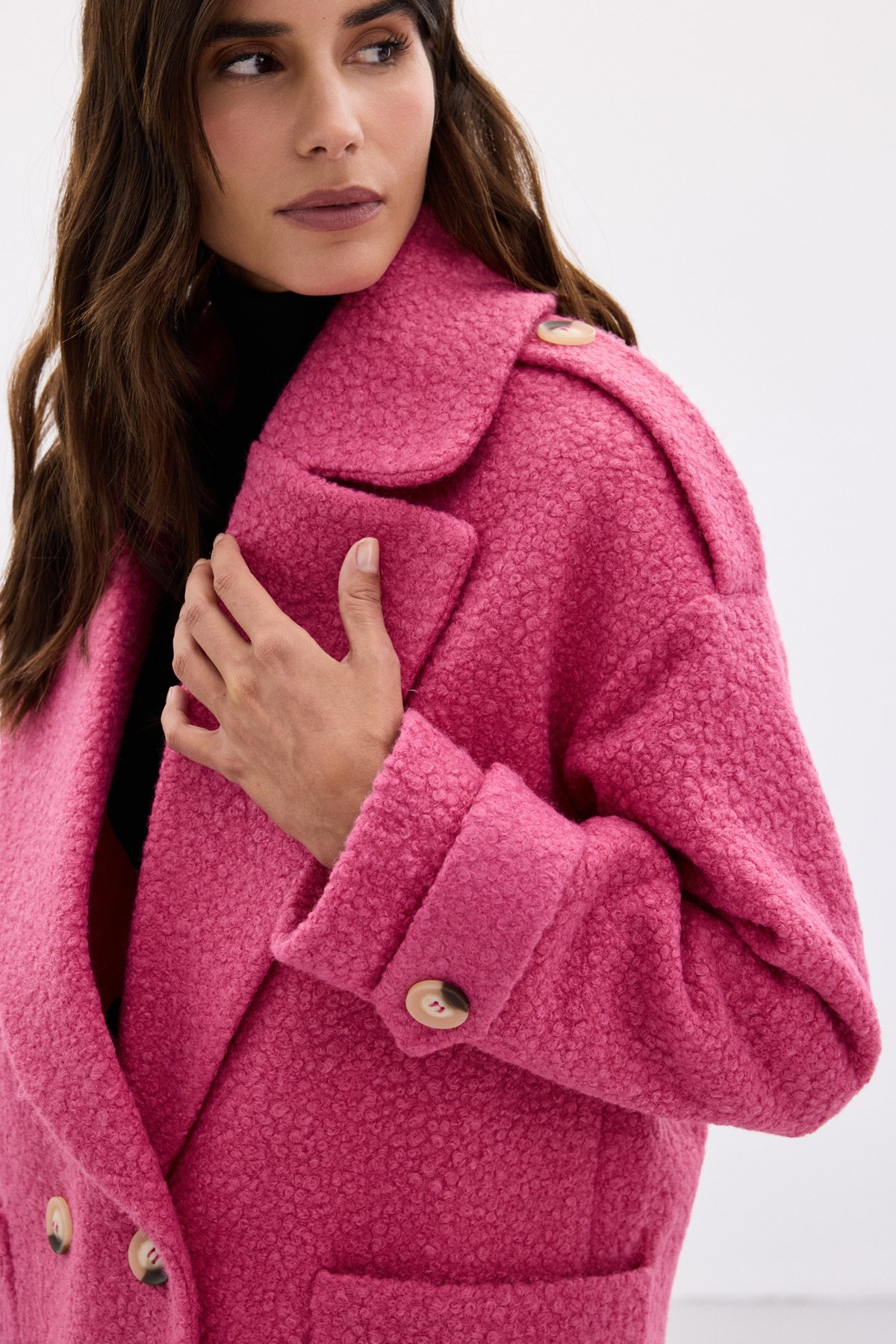 Buklet Kısa Kaban - Fuşya