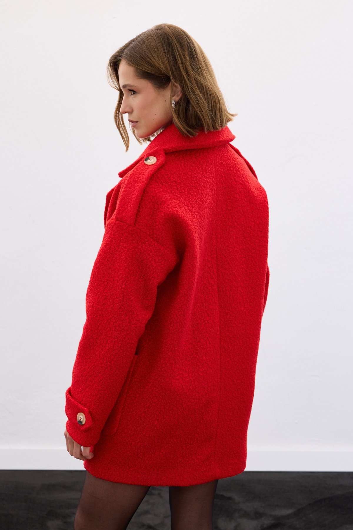 Buklet Kısa Kaban - Kırmızı