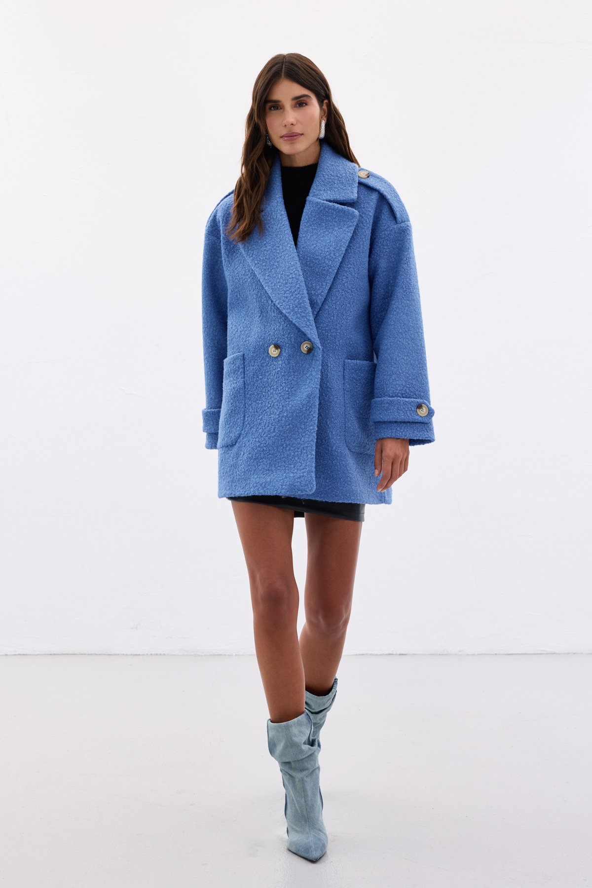 Buklet Kısa Kaban - Mavi