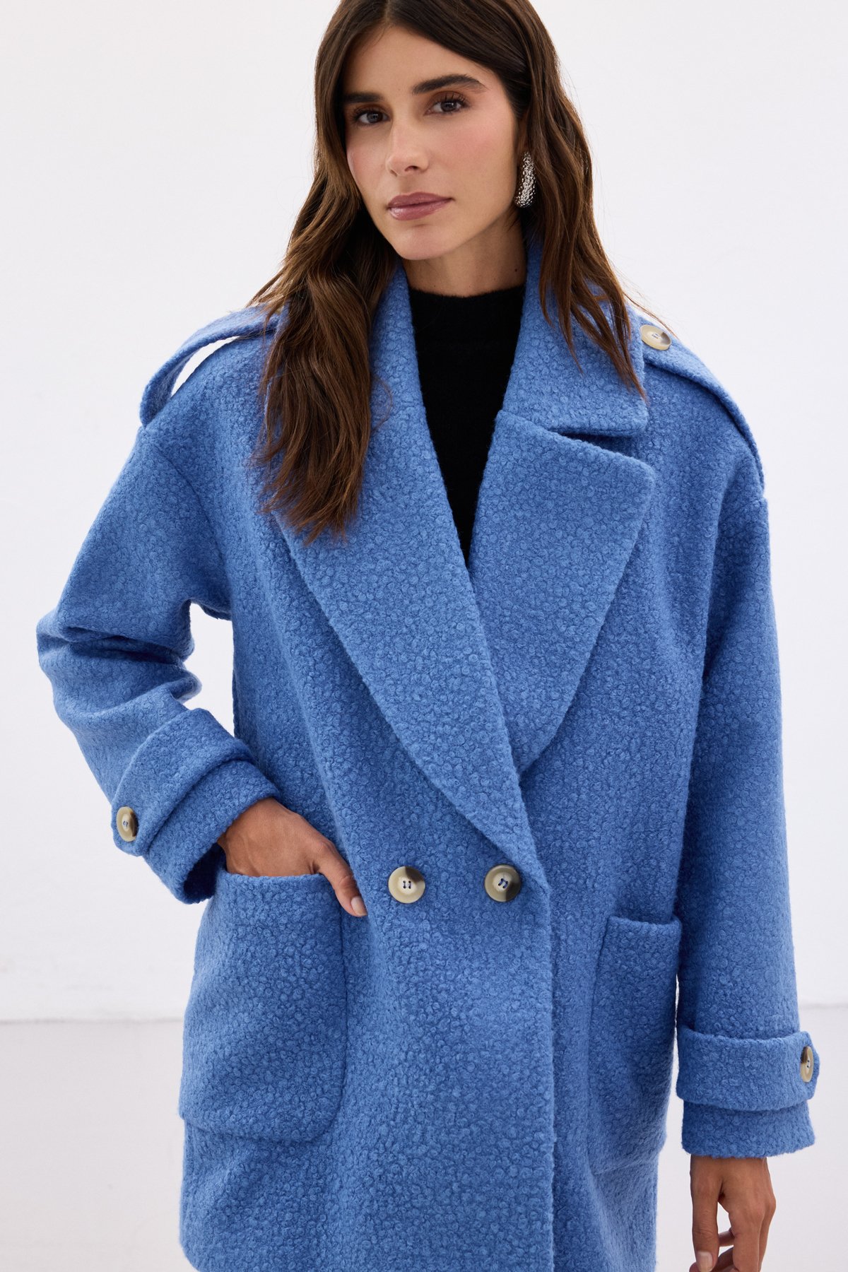 Buklet Kısa Kaban - Mavi