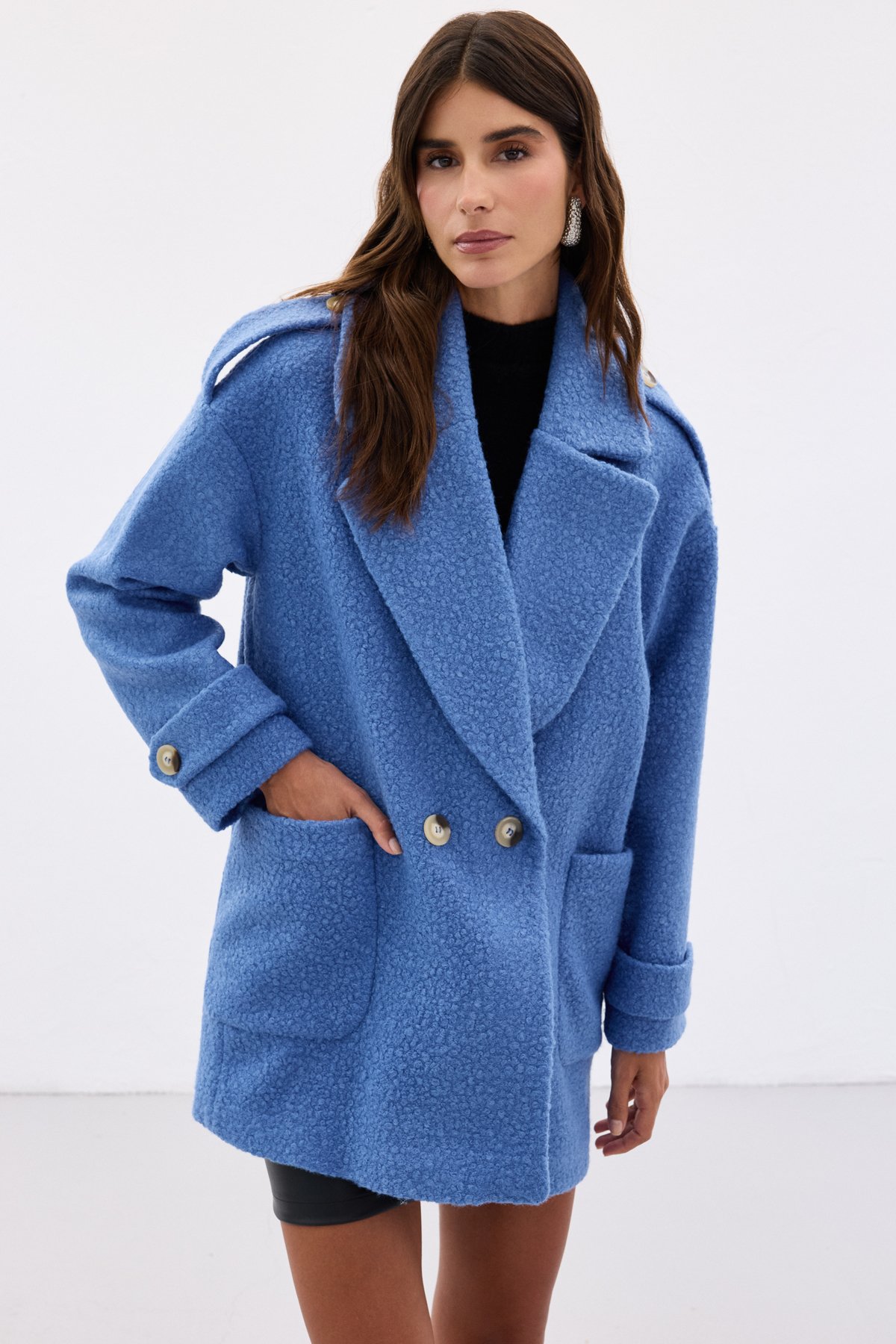 Buklet Kısa Kaban - Mavi