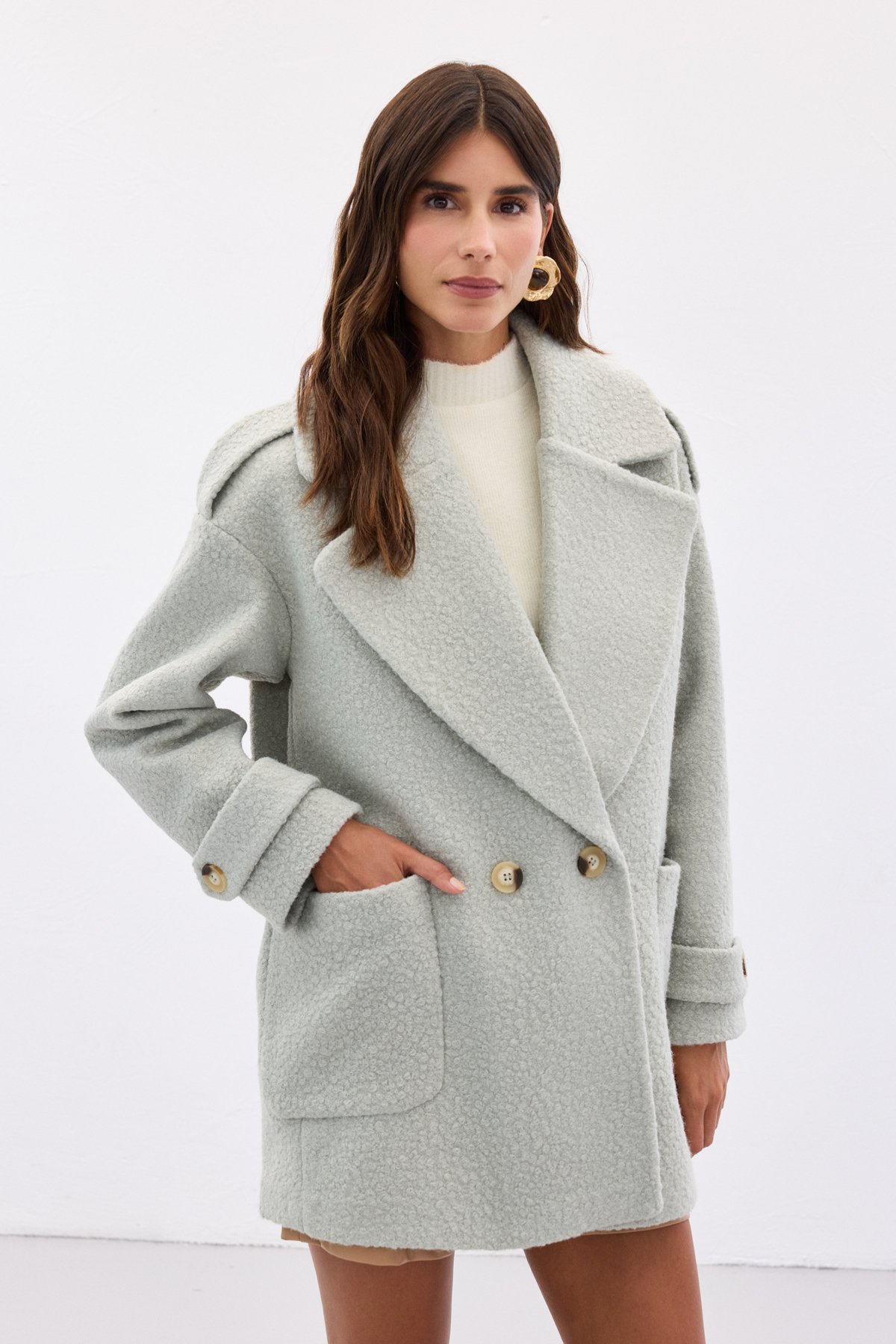 Buklet Kısa Kaban - Mint