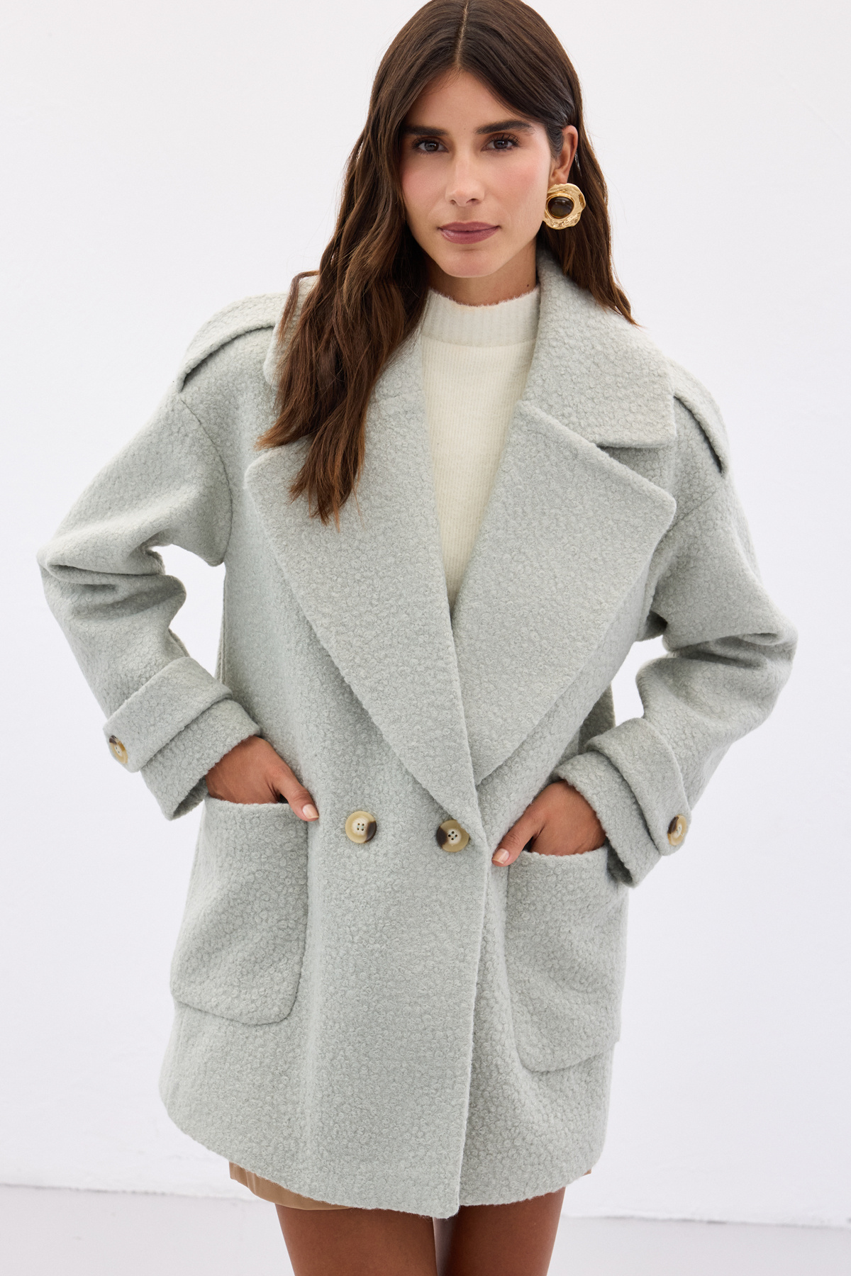 Buklet Kısa Kaban - Mint