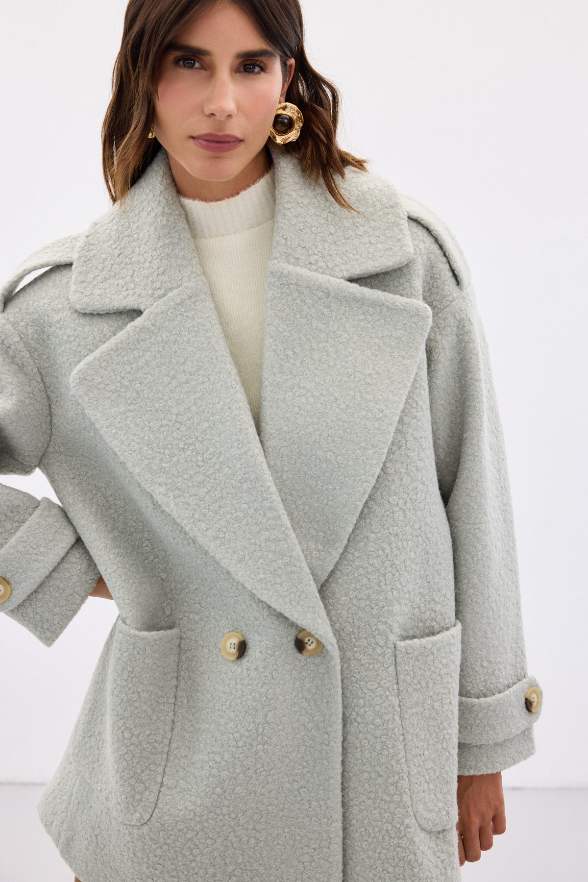 Buklet Kısa Kaban - Mint