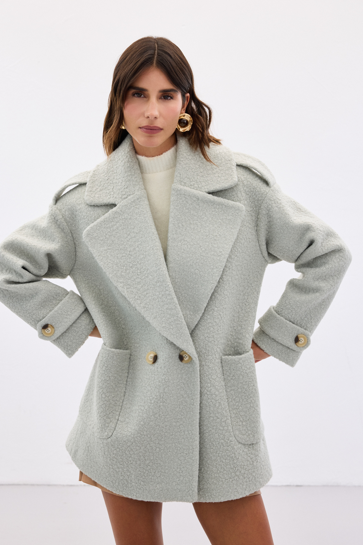 Buklet Kısa Kaban - Mint