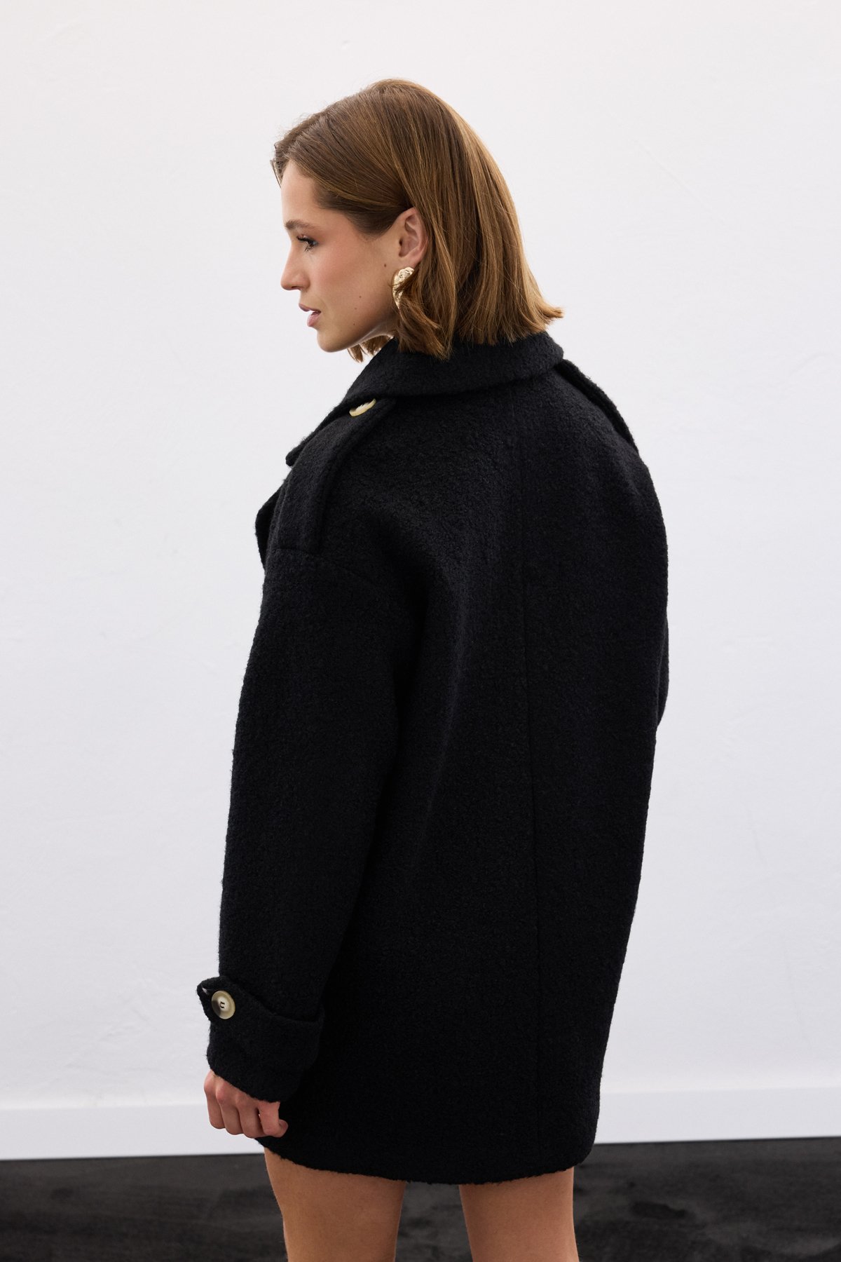 Buklet Kısa Kaban - Siyah