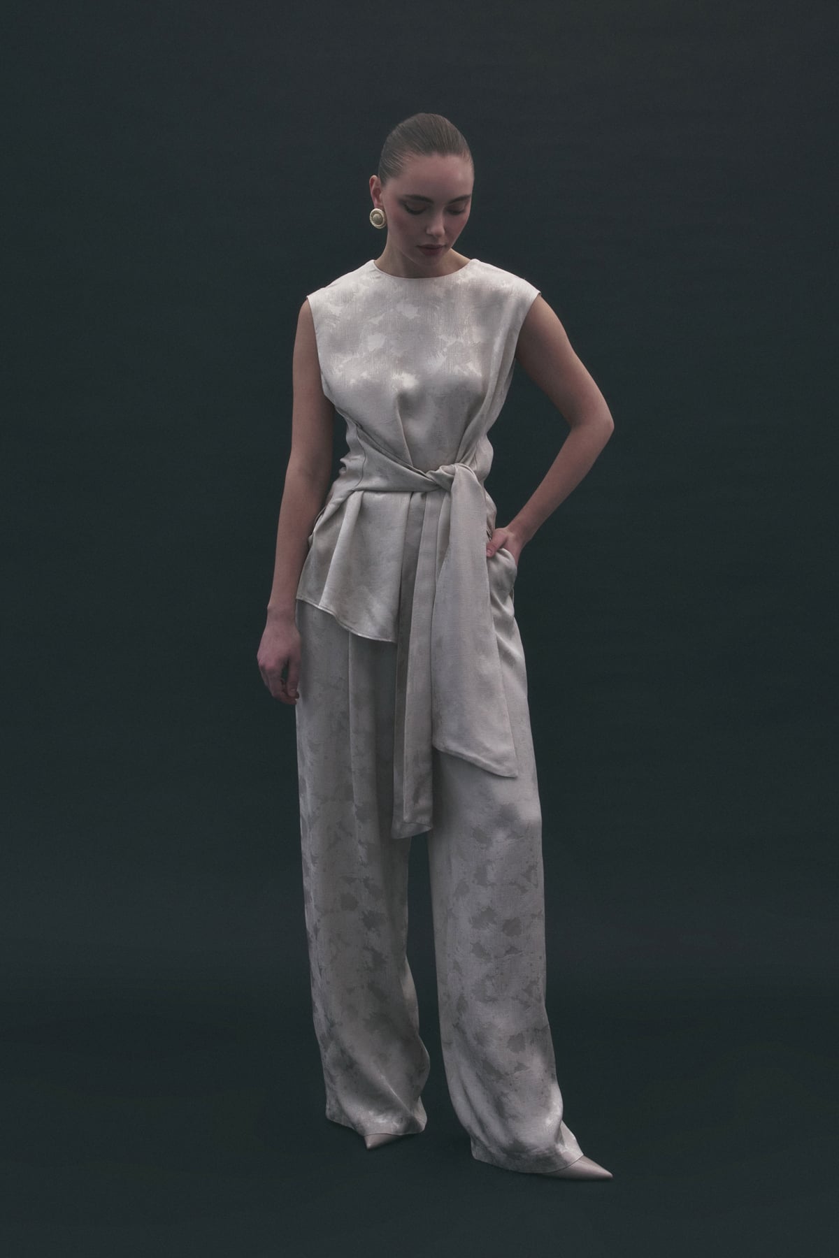 Camila Jakarlı Pantolon - Bej