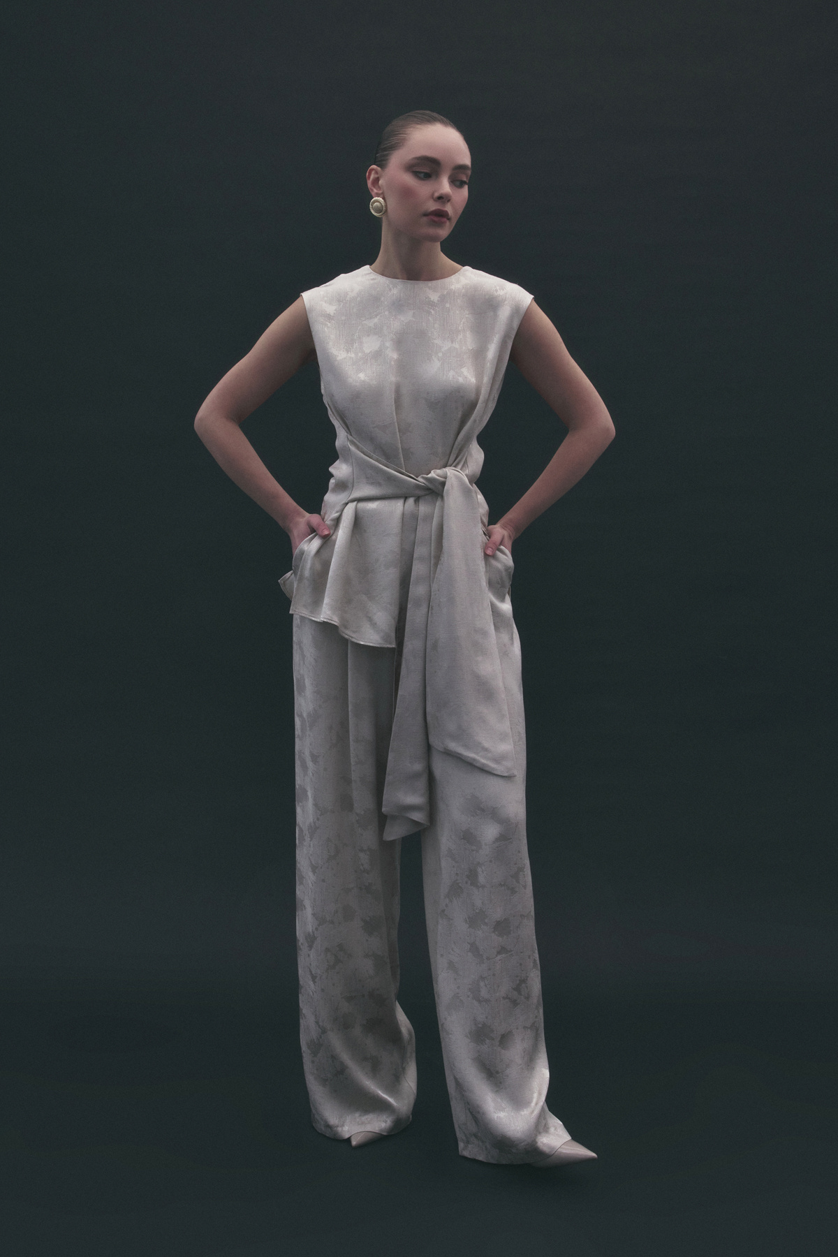 Camila Jakarlı Pantolon - Bej