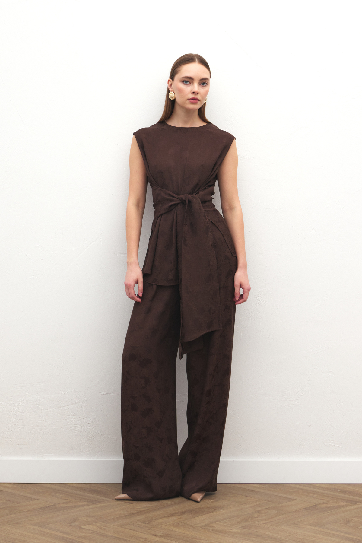 Camila Jakarlı Pantolon - Kahve