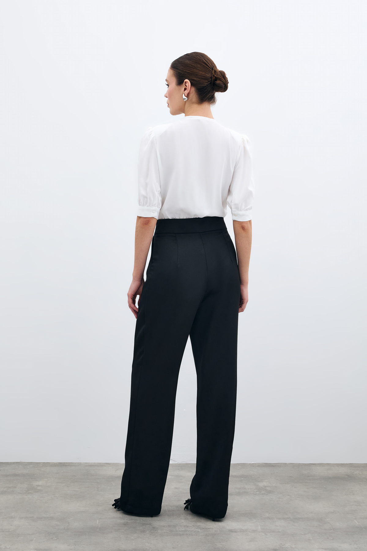 Jacket Collar Bodysuit Blouse - Ecru