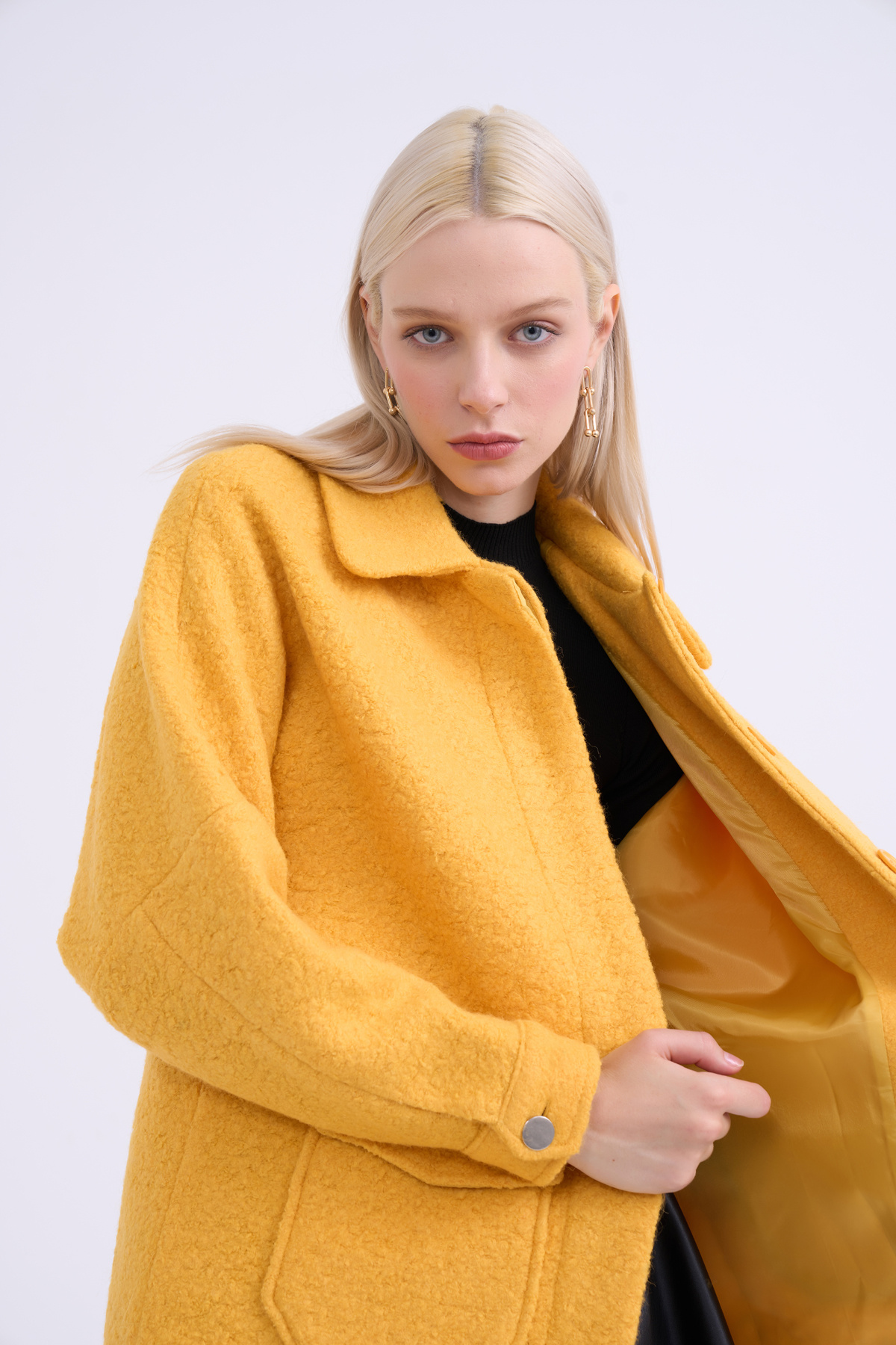 Cep detaylı buklet kaban - SARI