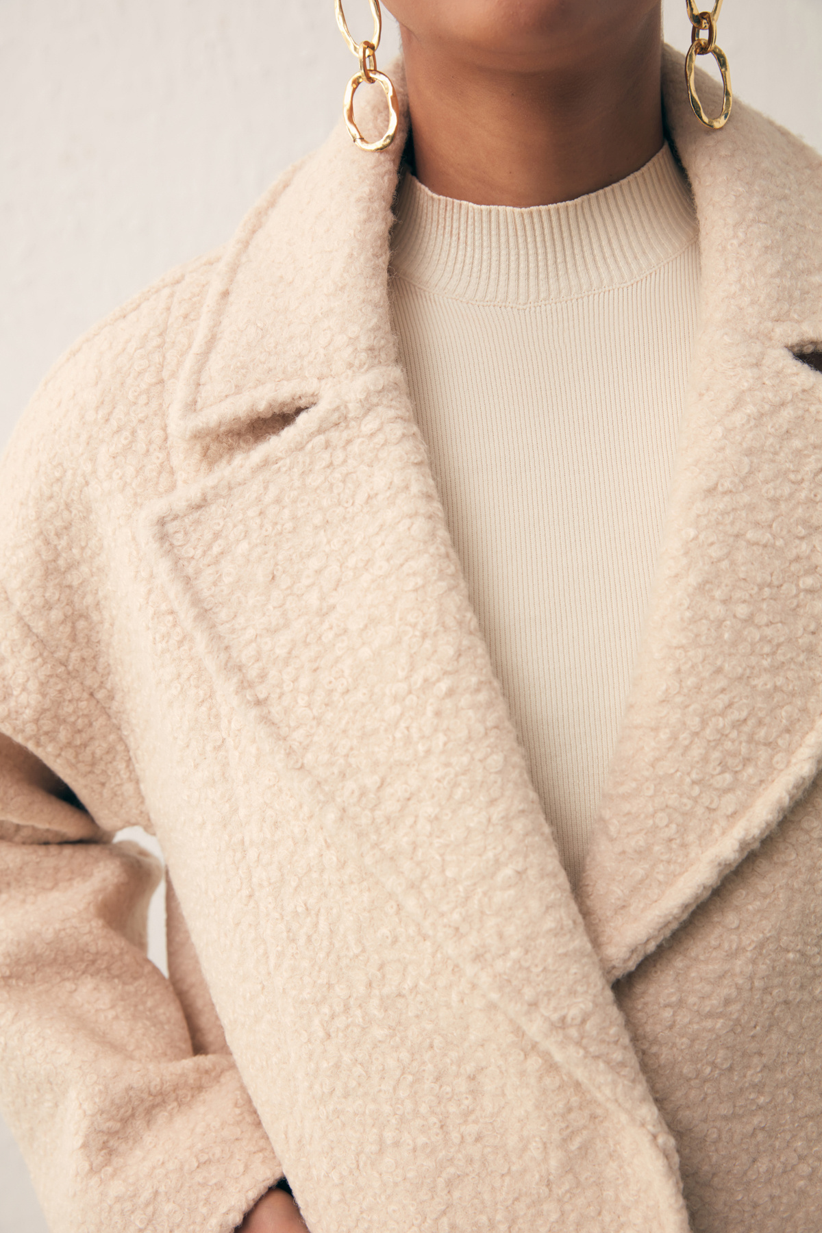 Cep Detaylı Oversize Kaban - BEJ