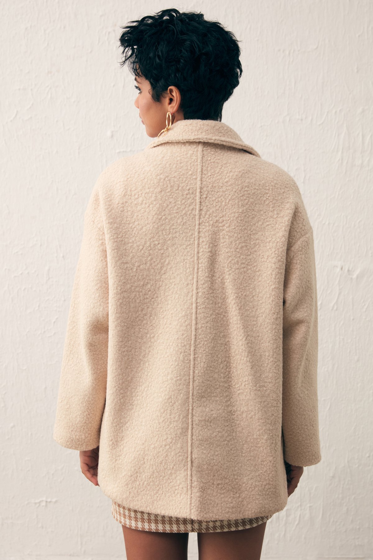 Cep Detaylı Oversize Kaban - BEJ