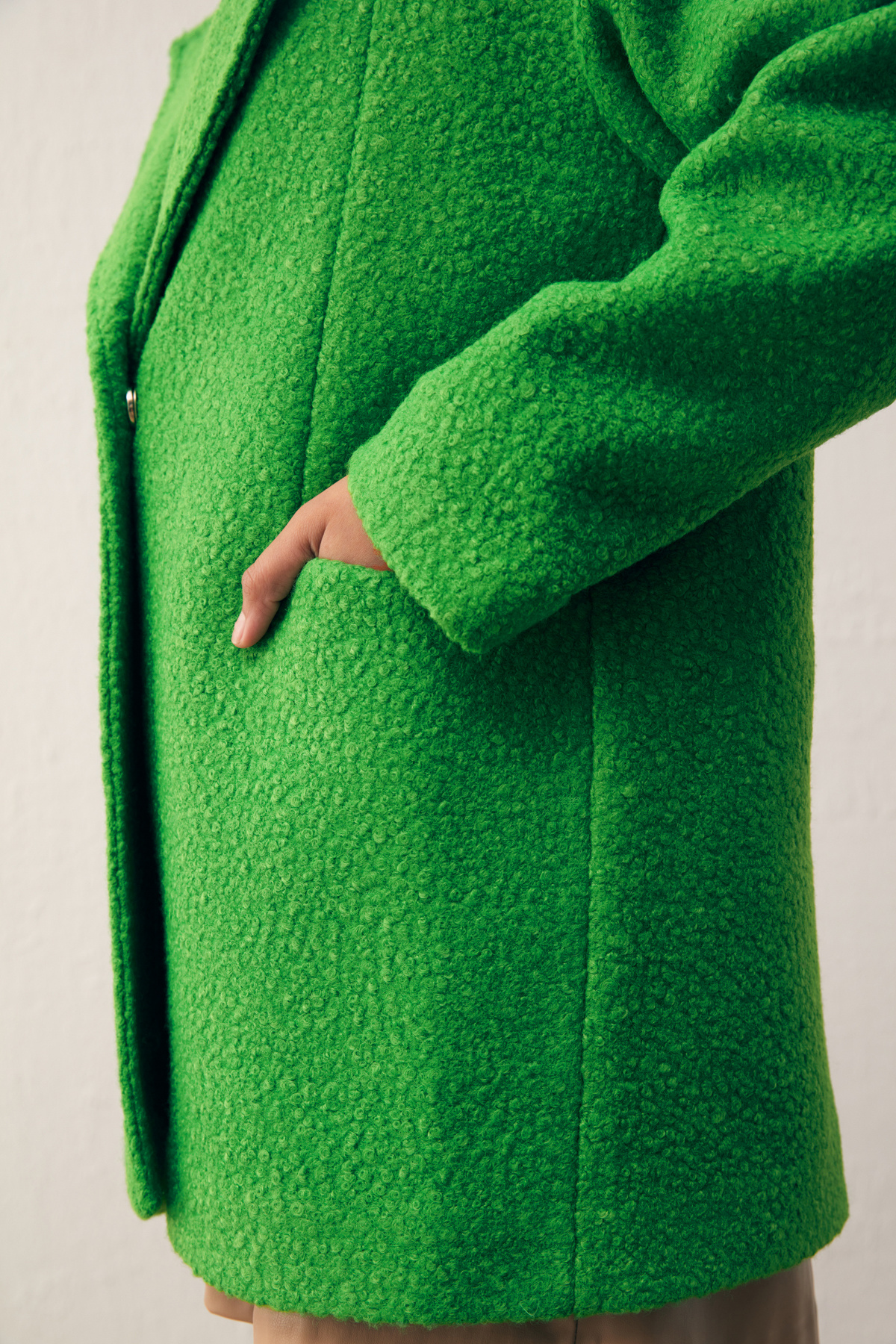 Cep Detaylı Oversize Kaban - YEŞİL