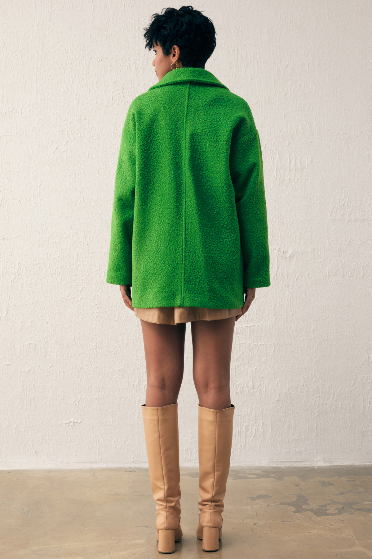 Cep Detaylı Oversize Kaban - YEŞİL