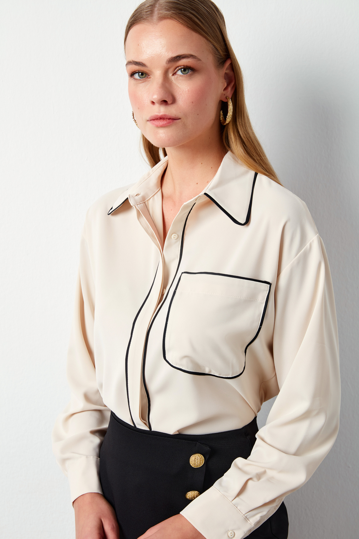 Cep Detaylı Salaş Gömlek - BEJ