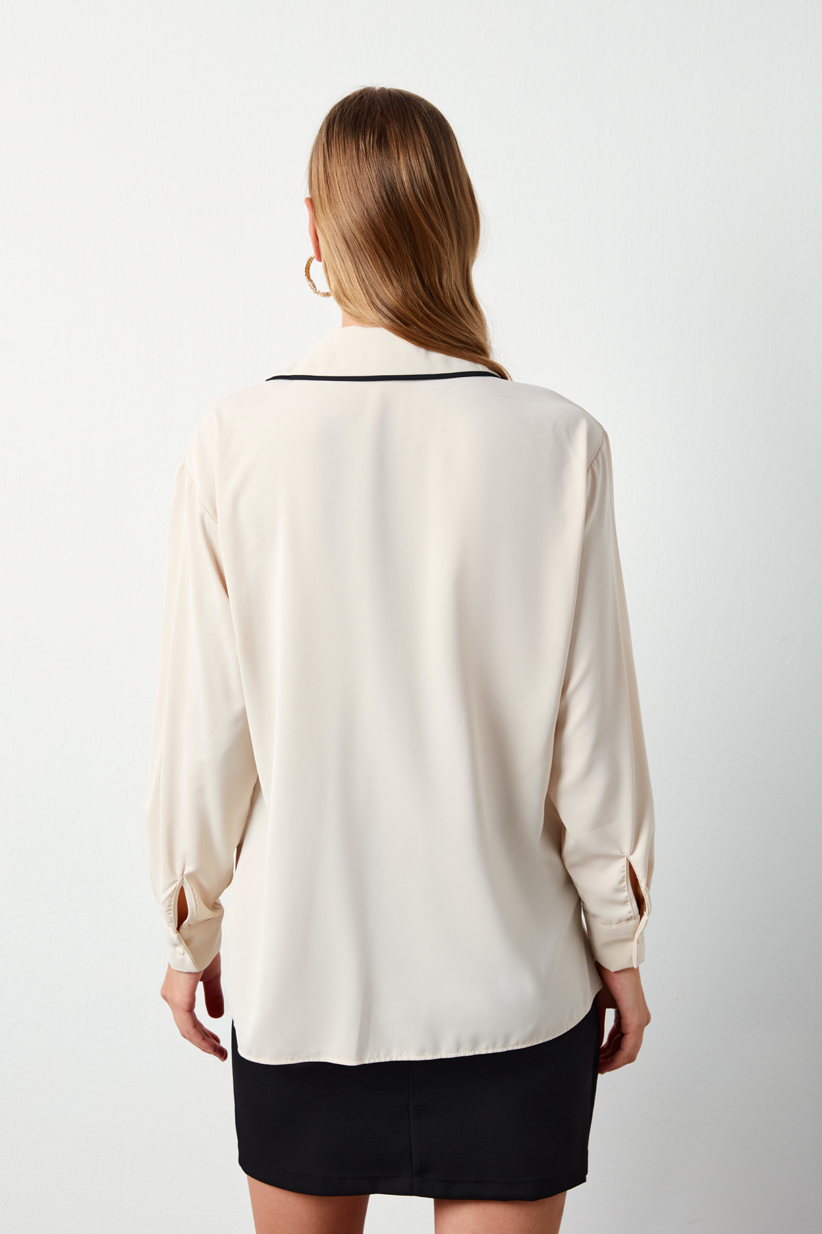 Cep Detaylı Salaş Gömlek - BEJ