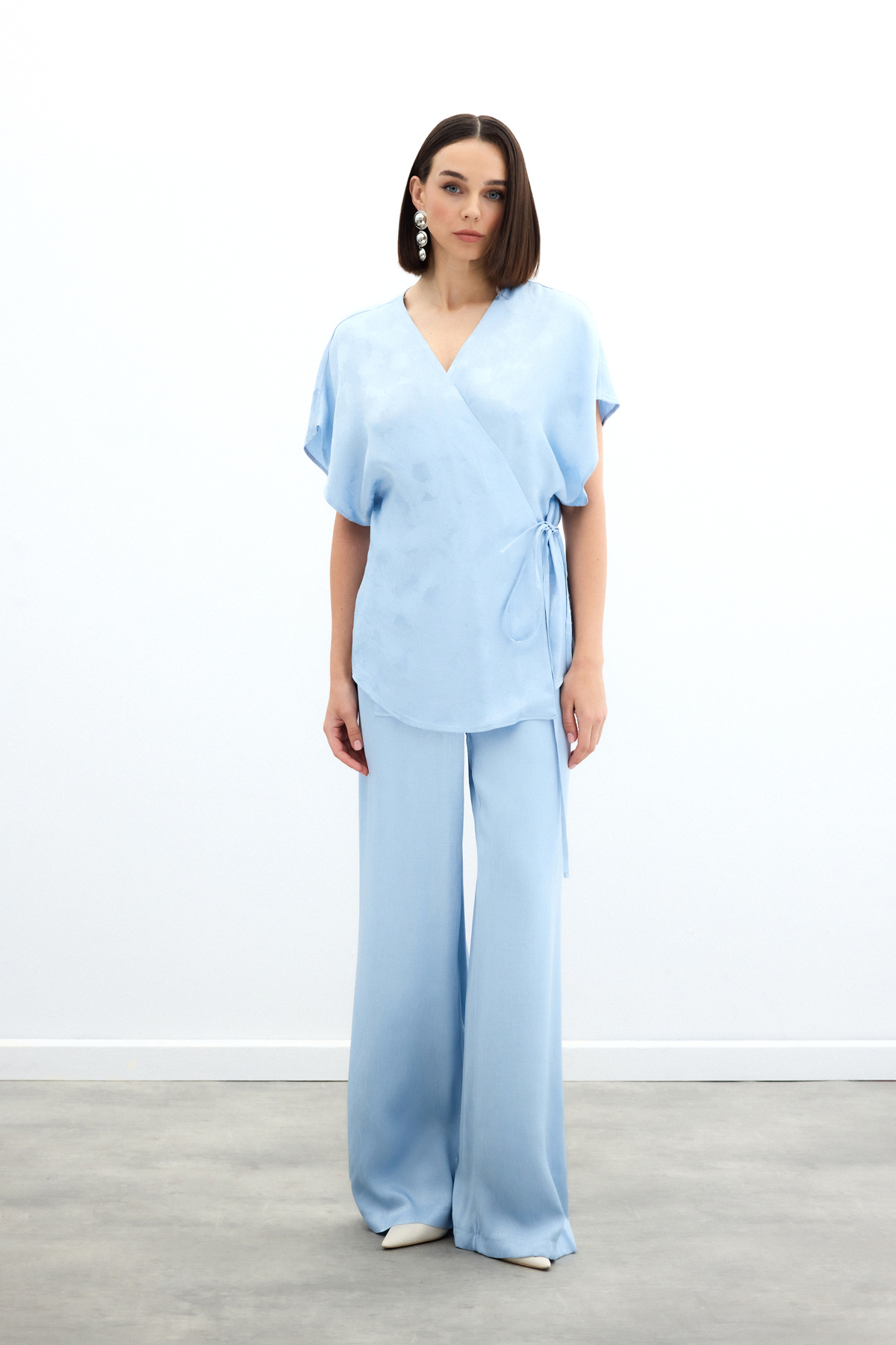 Cepli Bol Pantolon - Bebe Mavi