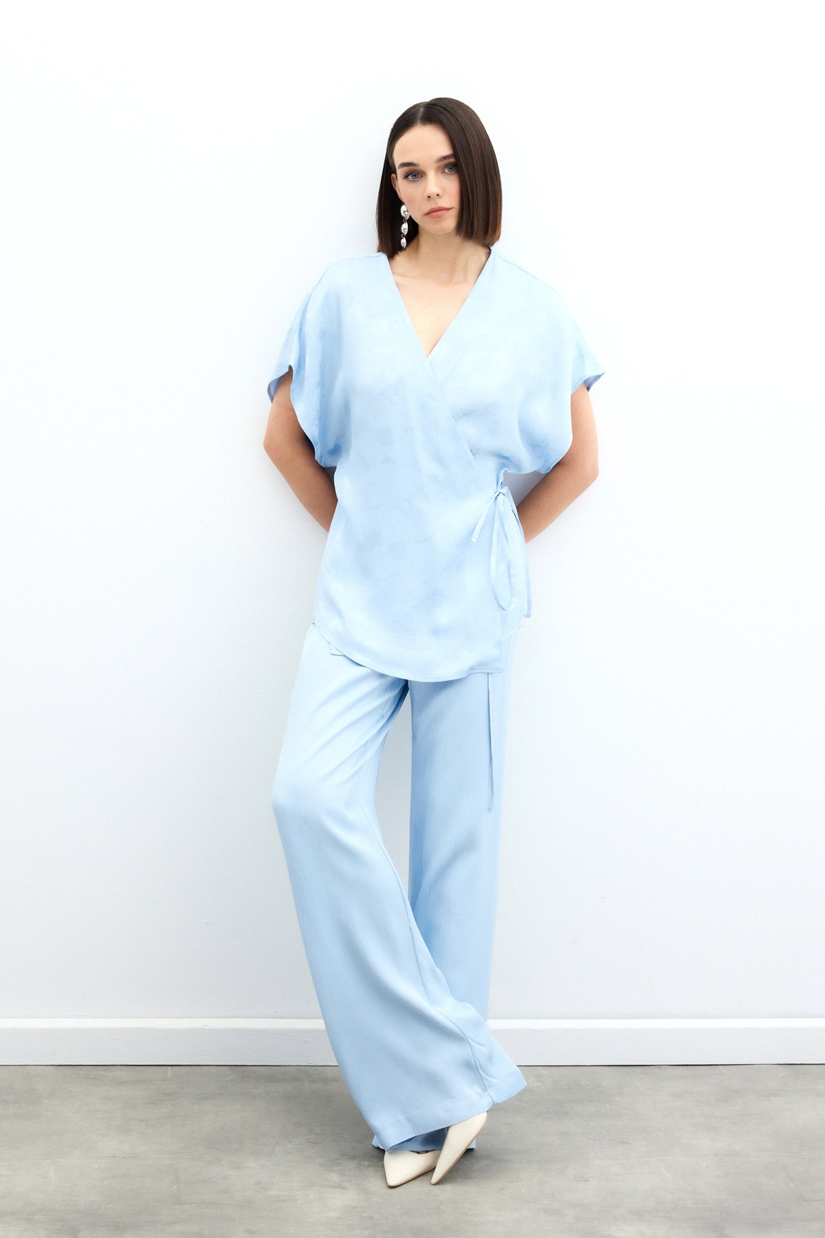 Cepli Bol Pantolon - Bebe Mavi