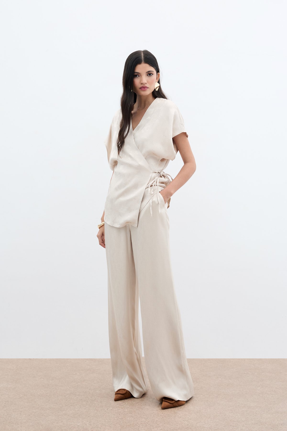 Cepli Bol Pantolon - Bej