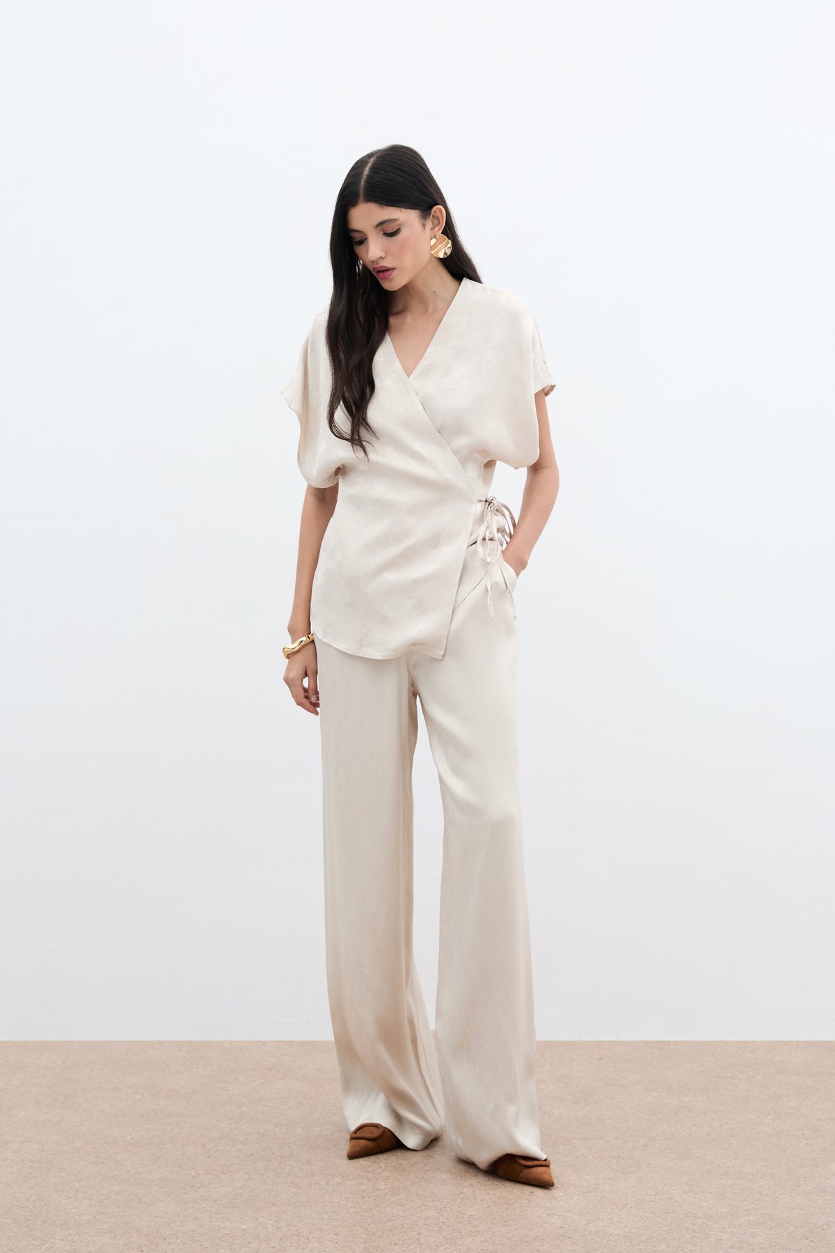 Cepli Bol Pantolon - Bej