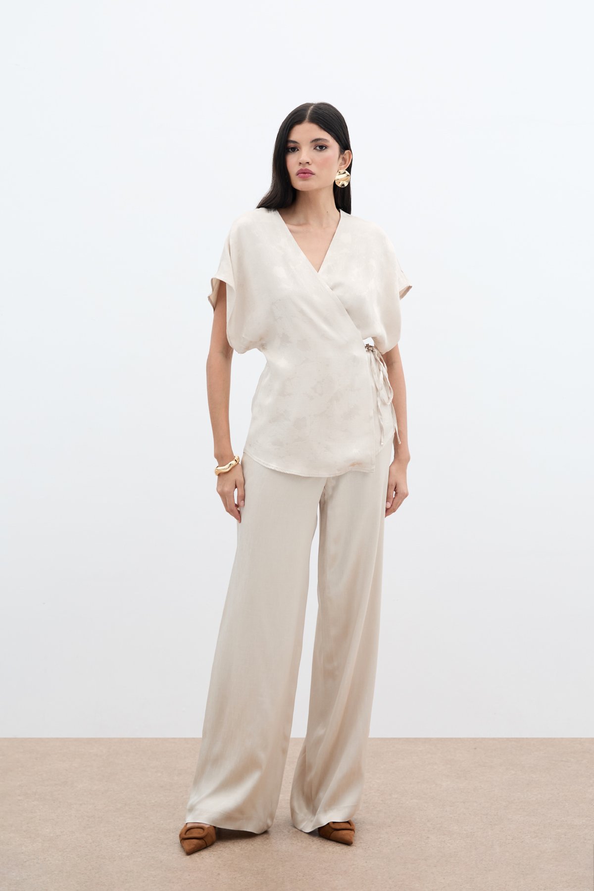 Cepli Bol Pantolon - Bej