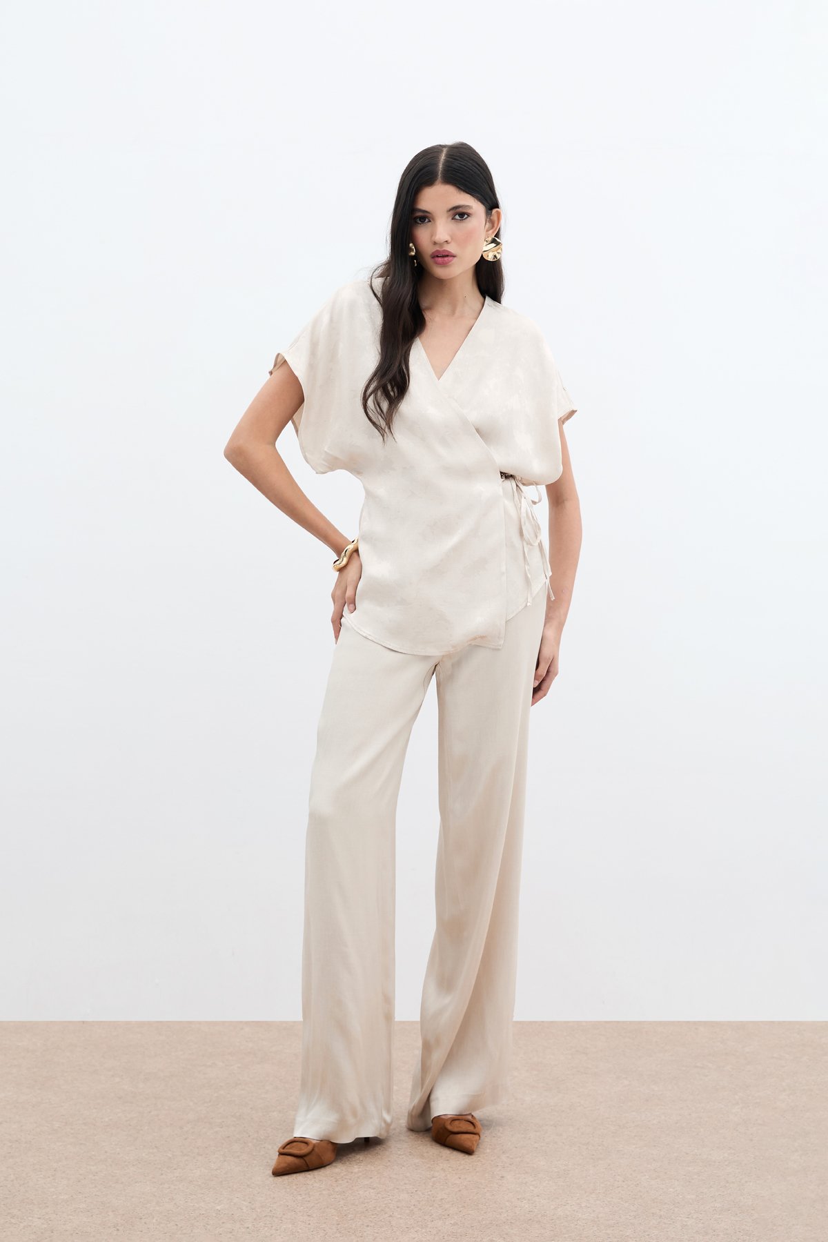 Cepli Bol Pantolon - Bej