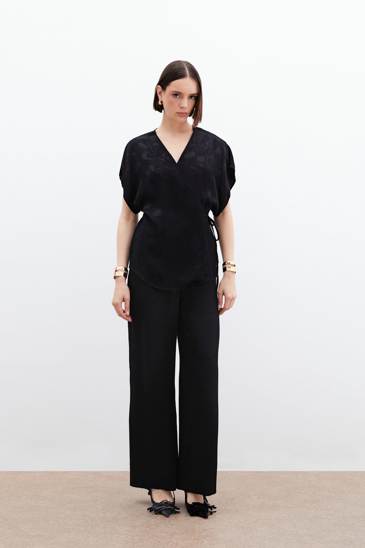 Cepli Bol Pantolon - Siyah