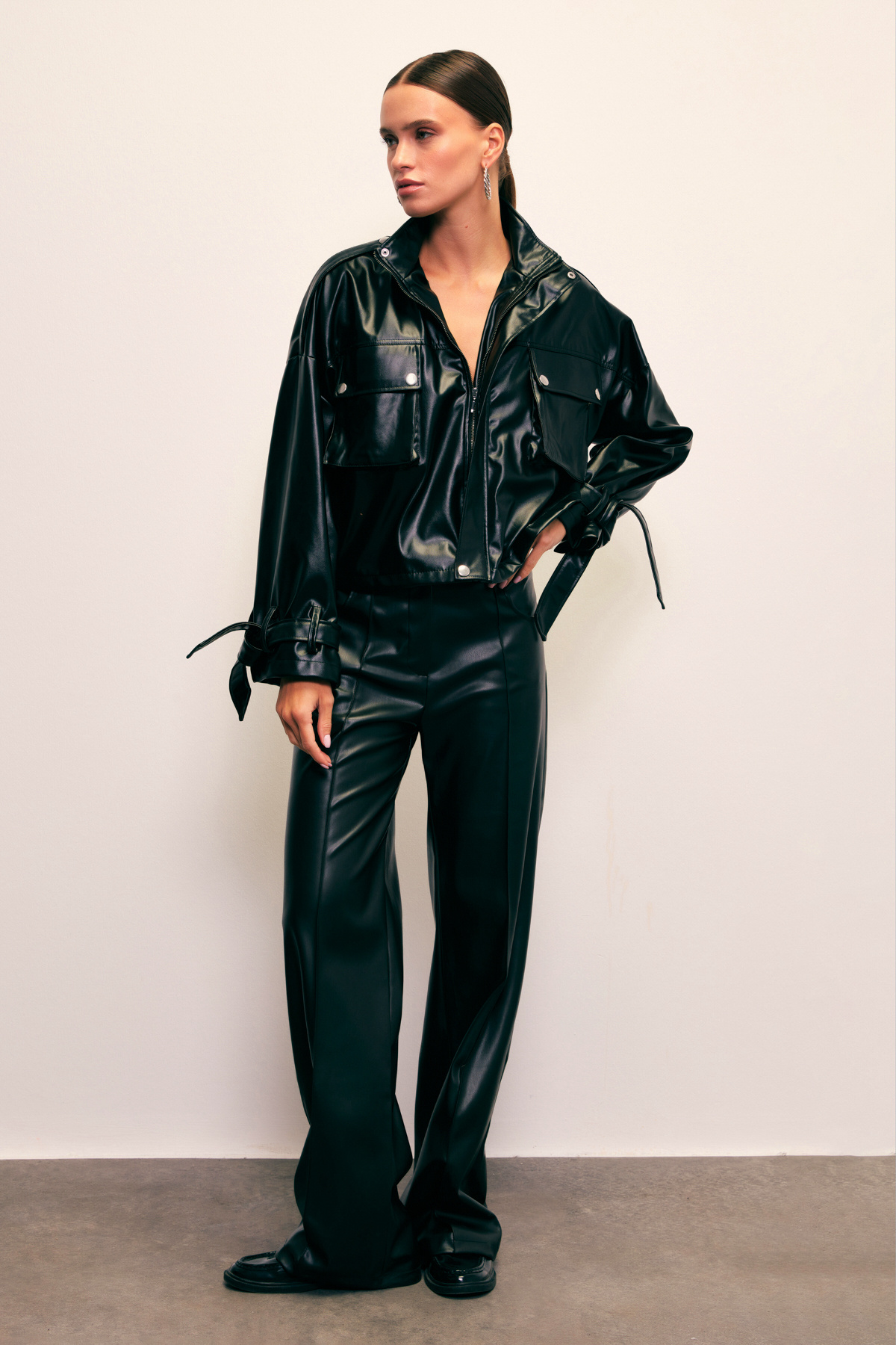 Cepli Deri Ceket - SİYAH