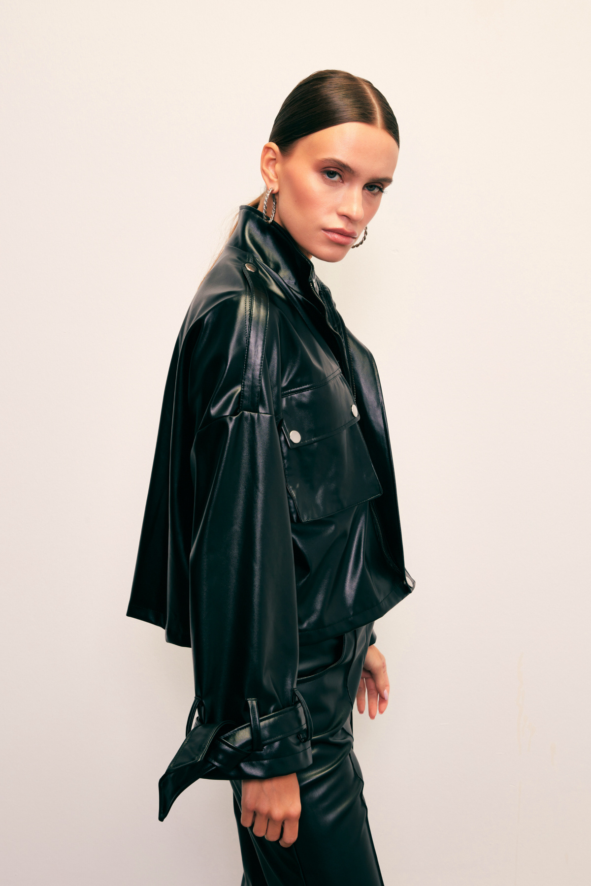 Cepli Deri Ceket - SİYAH