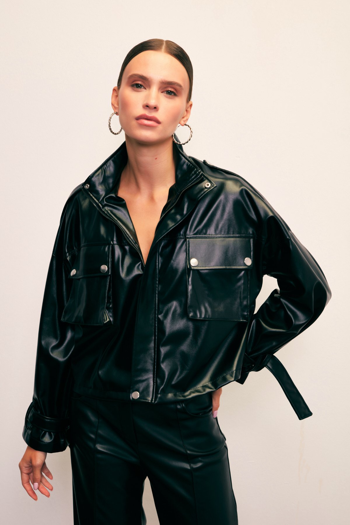 Cepli Deri Ceket - SİYAH