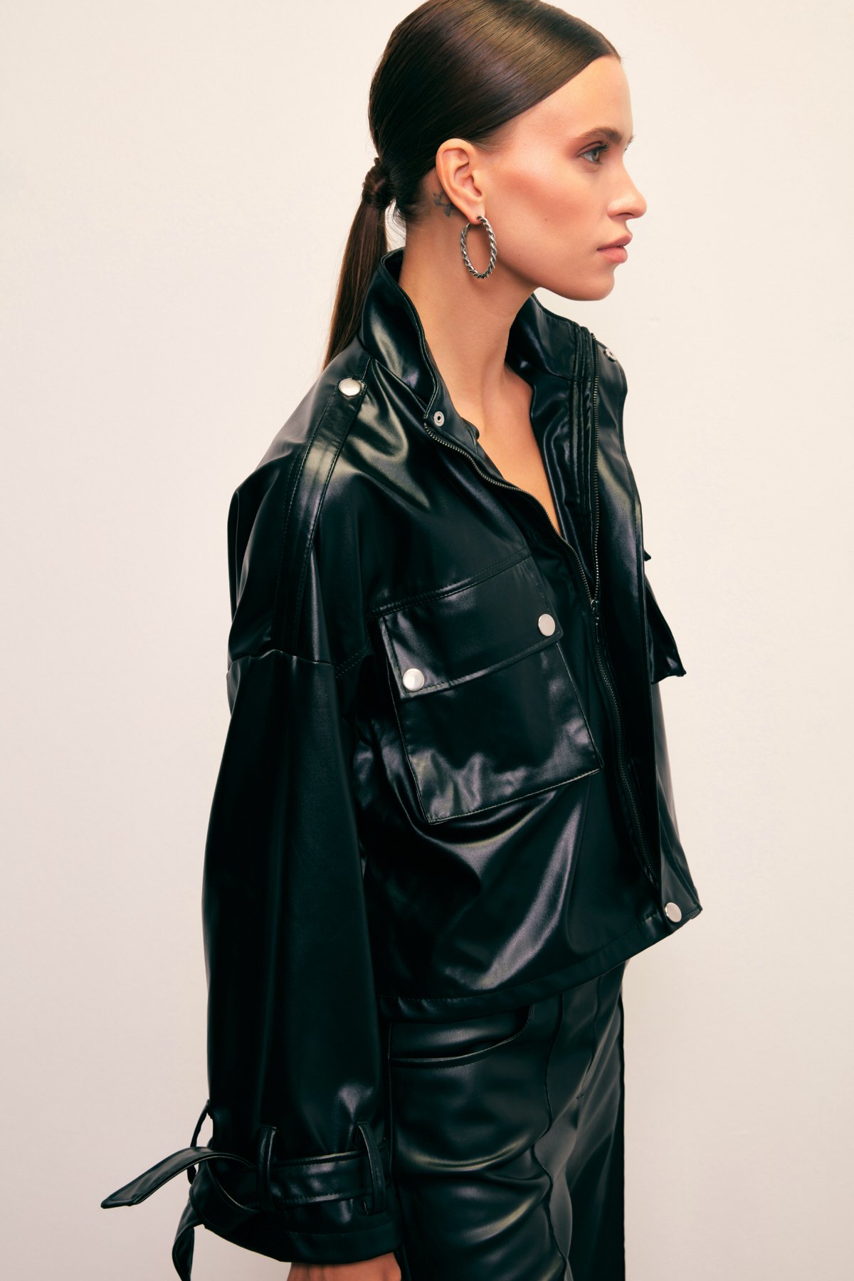 Cepli Deri Ceket - SİYAH