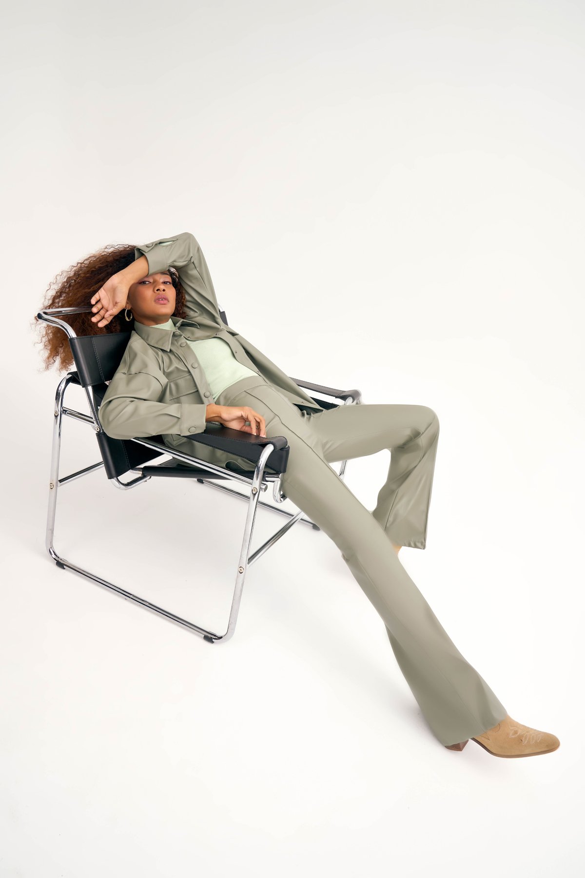 Cepli deri gömlek ceket - MİNT