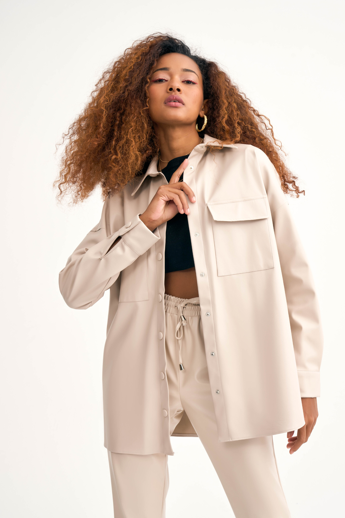 Cepli deri gömlek ceket - TAŞ