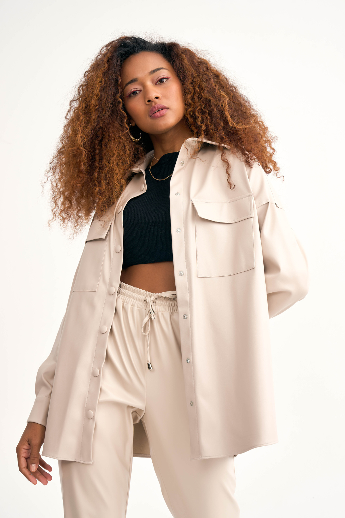 Cepli deri gömlek ceket - TAŞ