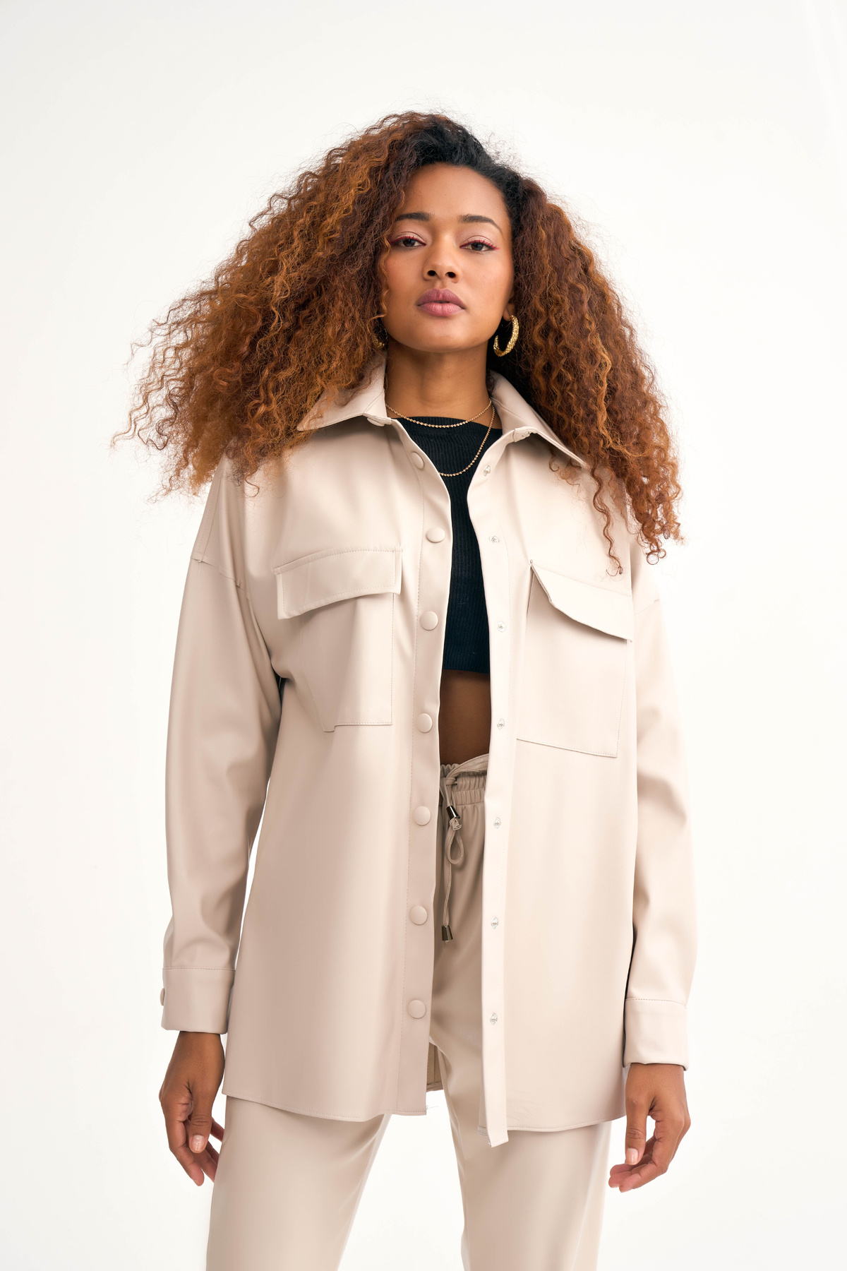 Cepli deri gömlek ceket - TAŞ