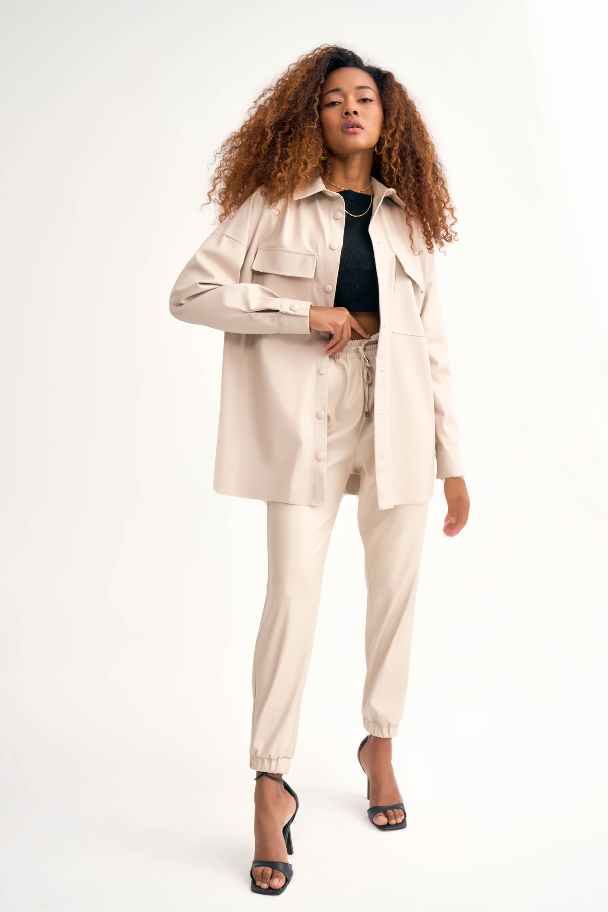 Cepli deri gömlek ceket - TAŞ