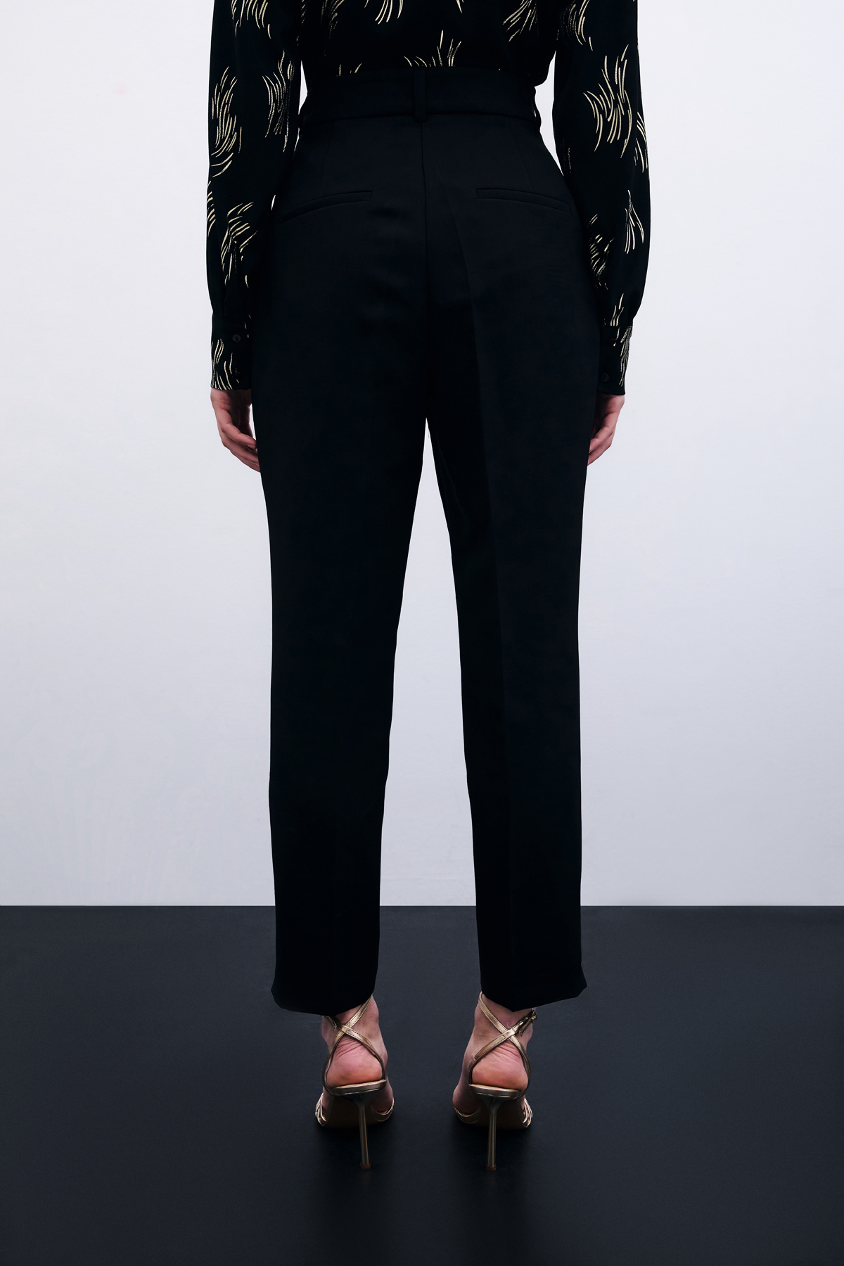 Cepli Düz Pantolon - Siyah