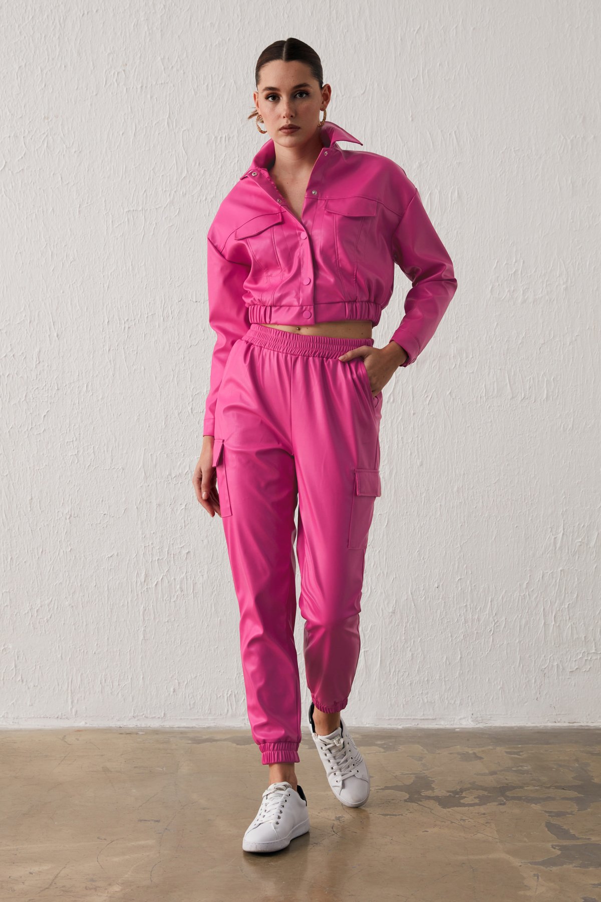 Cepli Kargo Pantolon - FUŞYA