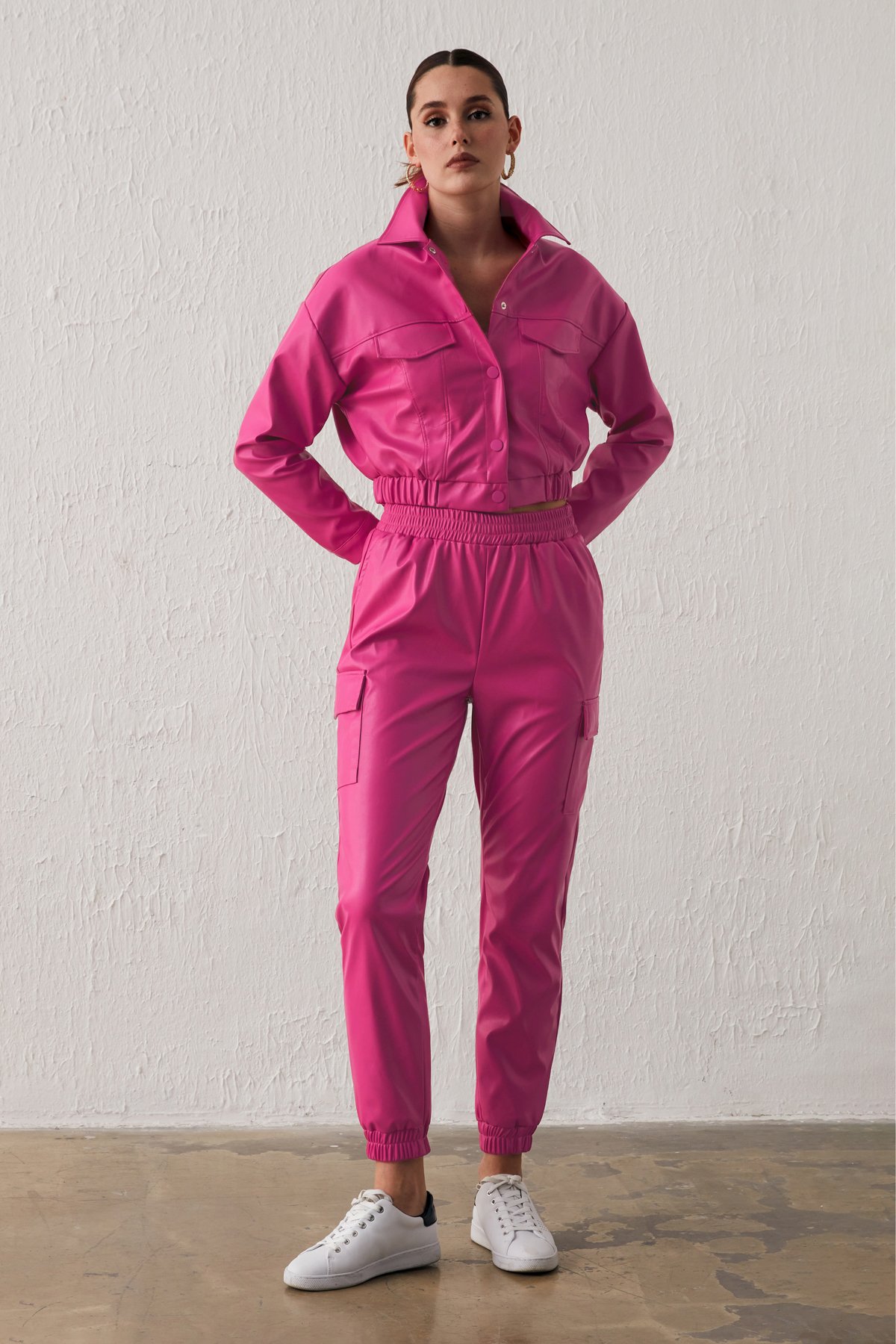 Cepli Kargo Pantolon - FUŞYA