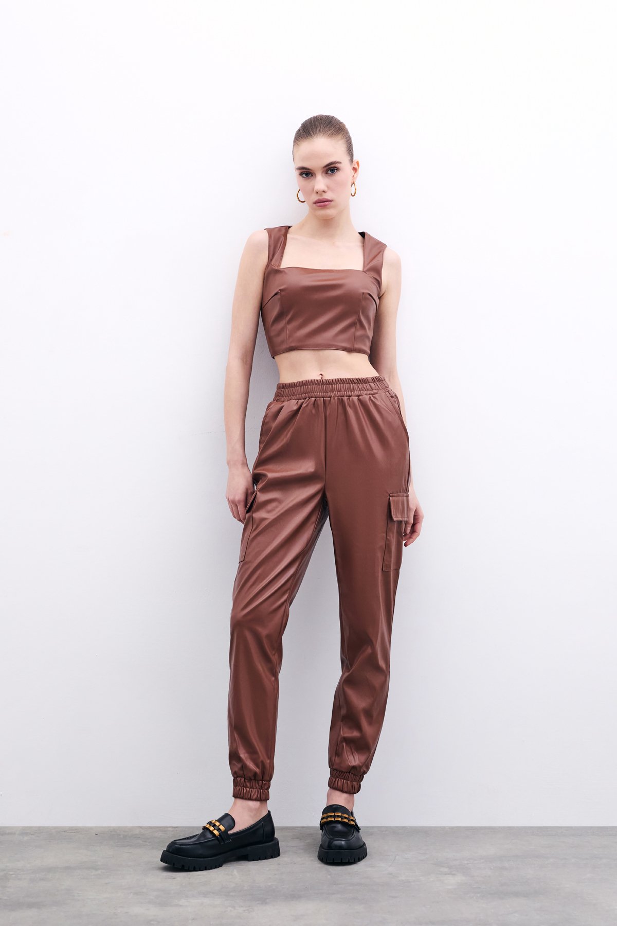 Cepli Kargo Pantolon - Koyu Kahve